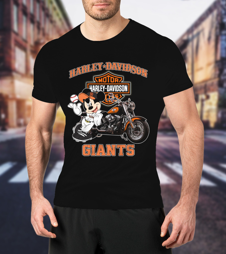 Harley Davidson San Francisco Giants Motorcycle Mickey T-Shirt