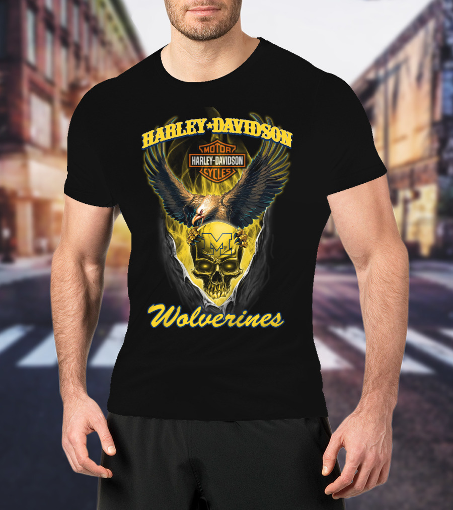 Harley Davidson Wolverines Motor Cycles T-Shirt