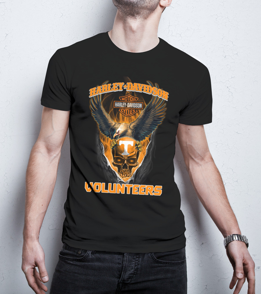 Harley Davidson Motor Cycles Volunteers Eagle Skull T T-Shirt