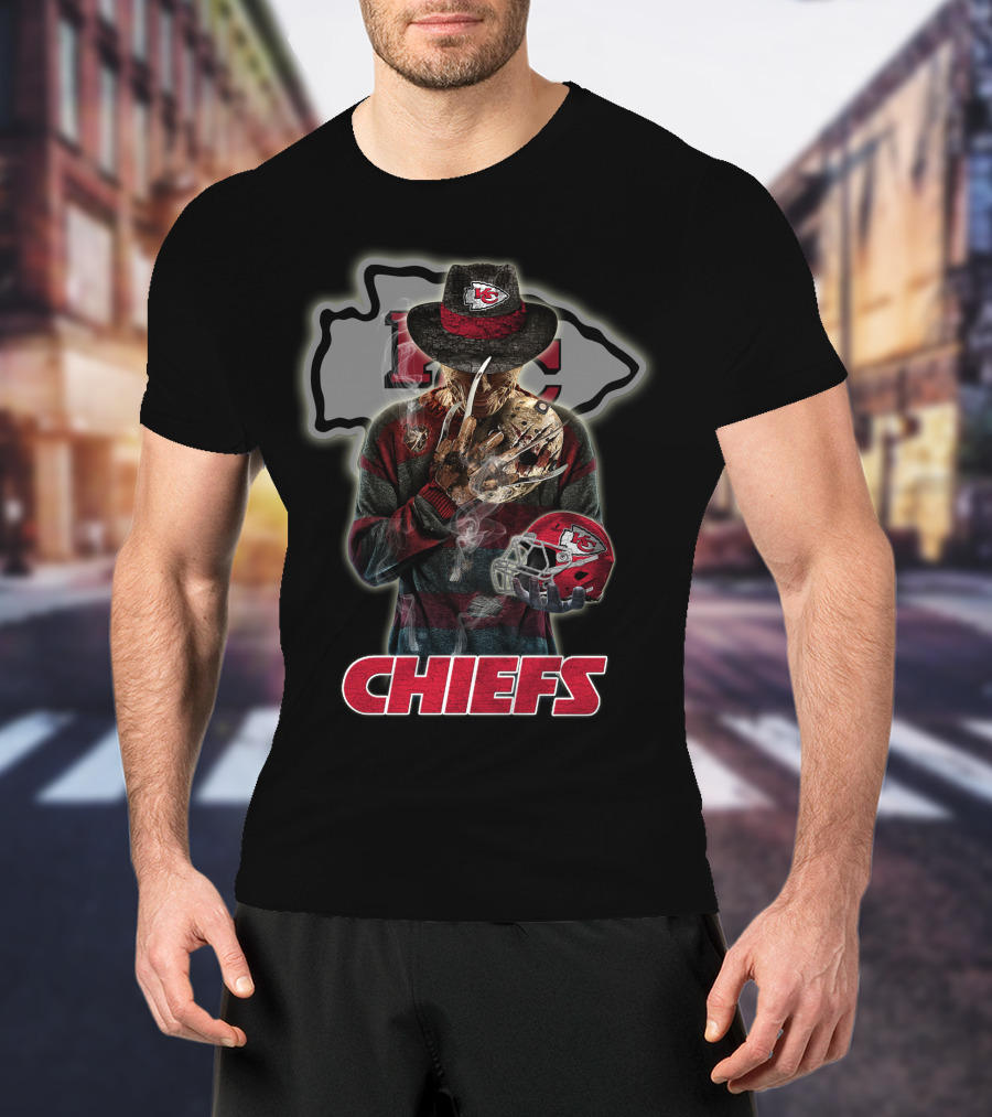 M2 Jason Voorhees Kansas City Chiefs Freddy Krueger Crossover Chiefs T-Shirt