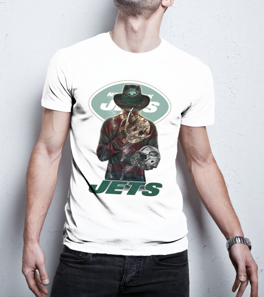 Jason Voorhees New York Jets Freddy Krueger Crossover NFL Football Fan T-Shirt
