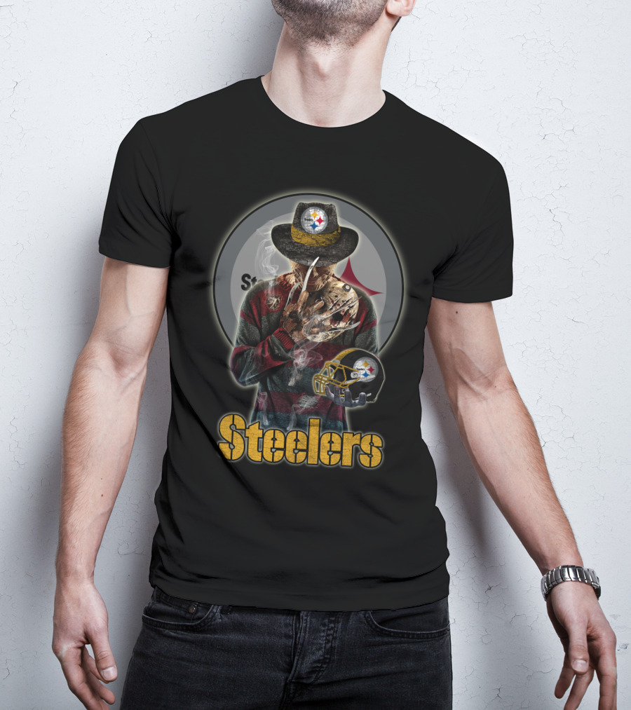 Steelers Freddy Krueger Pittsburgh Football Crossover T-Shirt