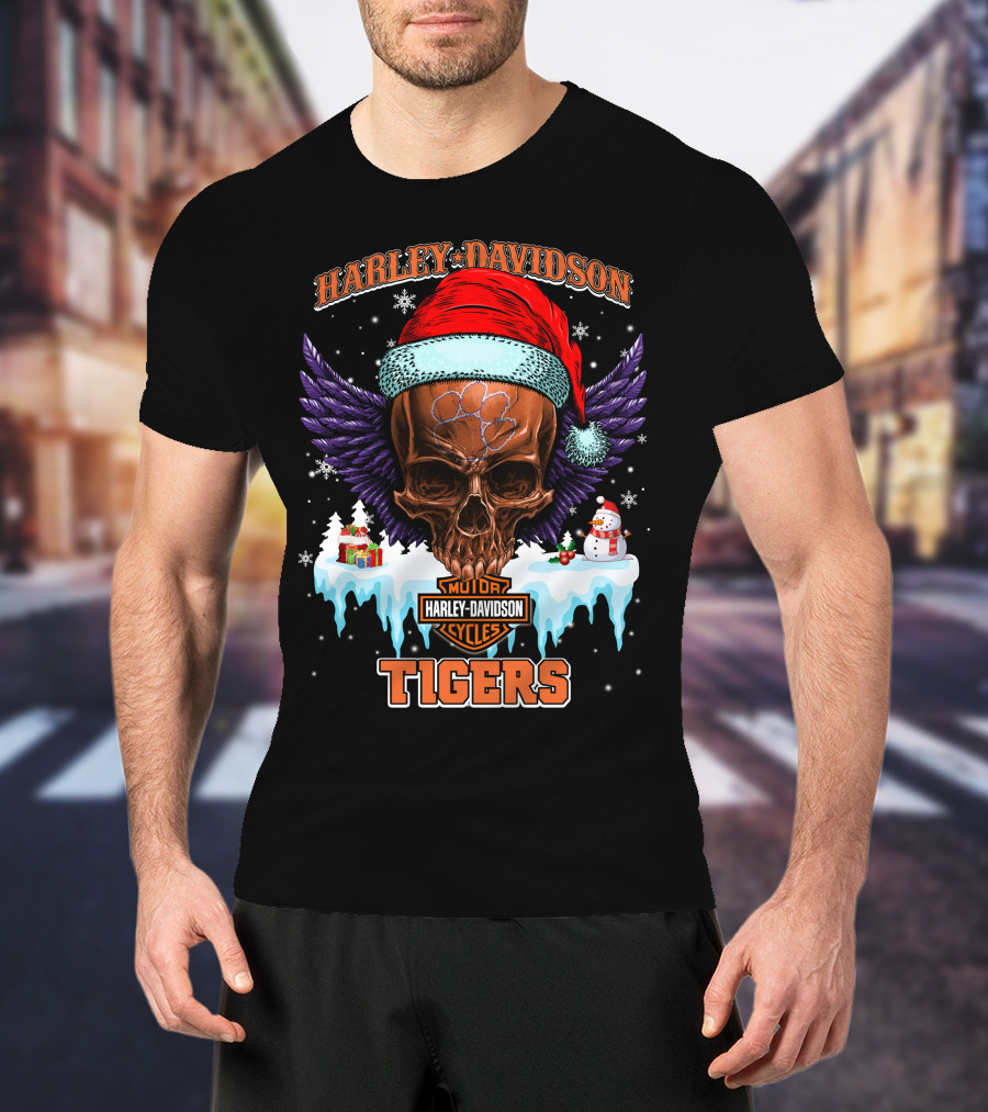 Harley Davidson Motorcycles Tigers T-Shirt