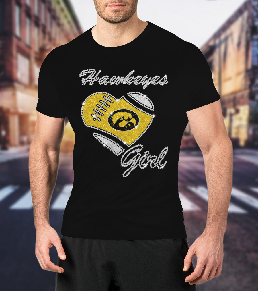 Hawkeyes Girl Iowa Football Heart Dntee25 T-Shirt