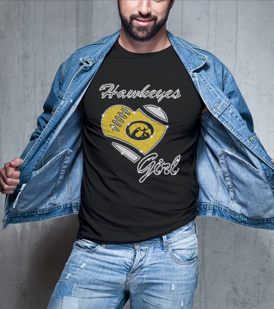 Hawkeyes Girl Iowa Football Heart Dntee25 T-Shirt