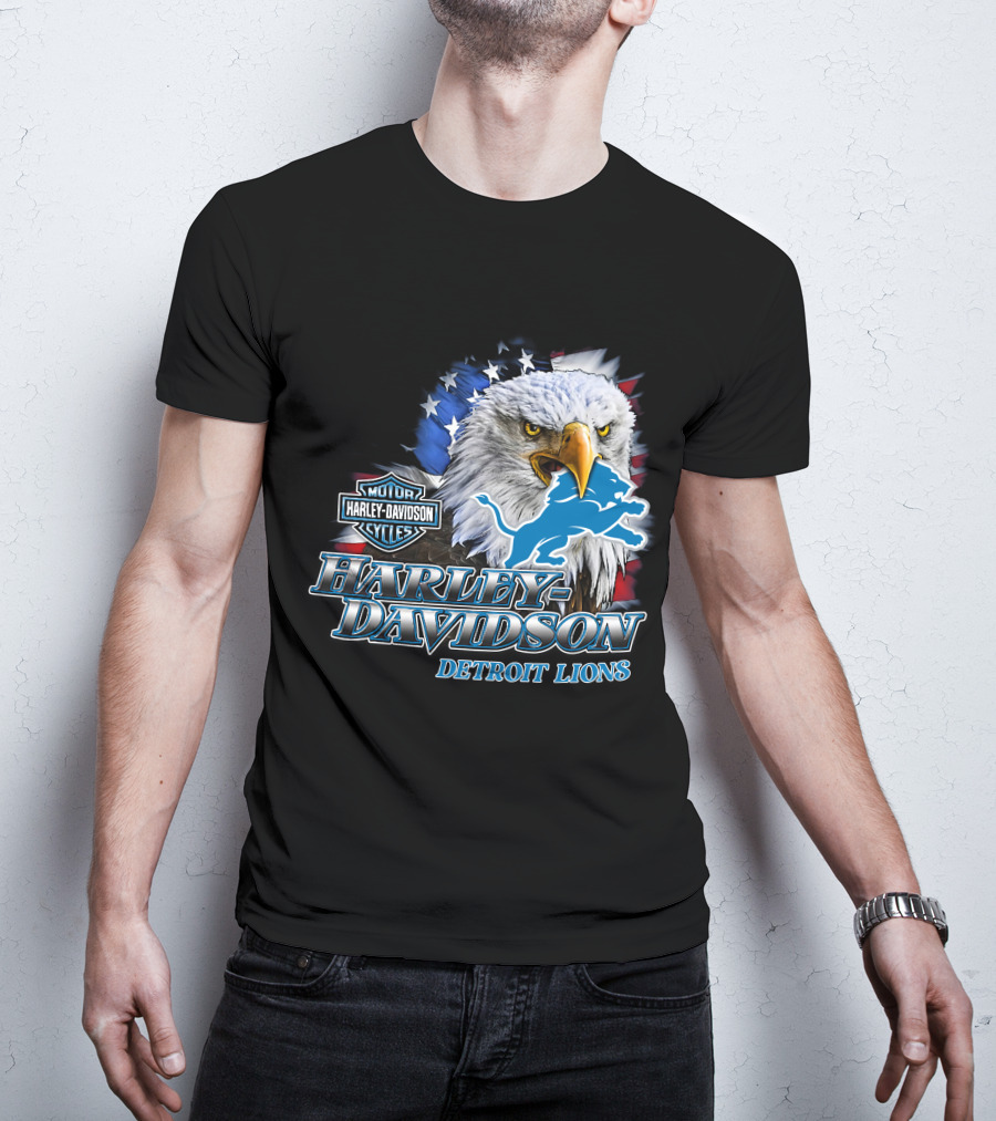 Harley Davidson Detroit Lions American Eagle T-Shirt