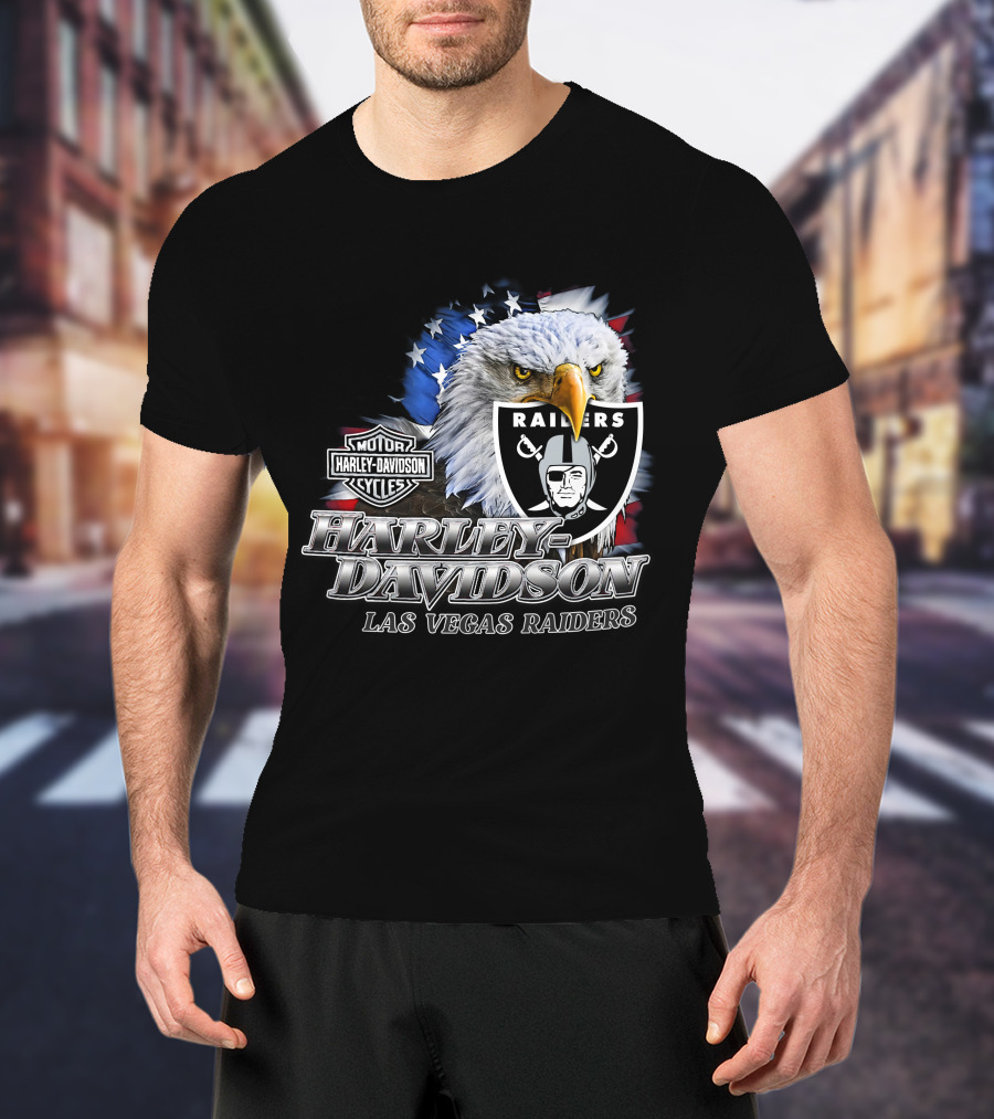 Harley Davidson Las Vegas Raiders Nfl Eagles T-Shirt