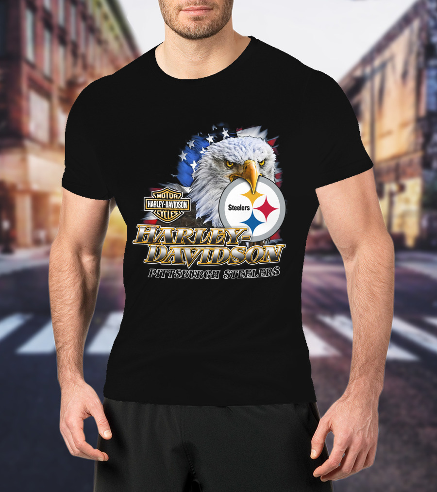 Harley Davidson Pittsburgh Steelers Nfl Eagles T-Shirt