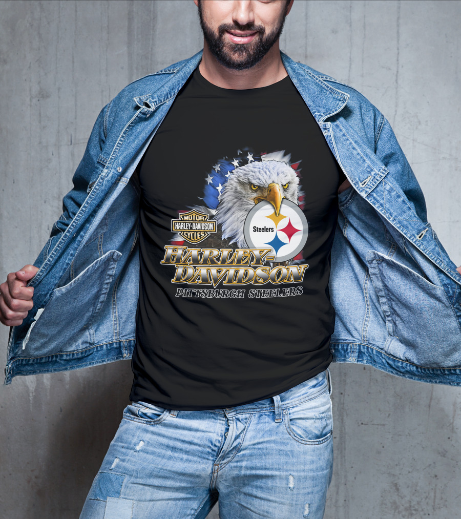 Harley Davidson Pittsburgh Steelers Nfl Eagles T-Shirt