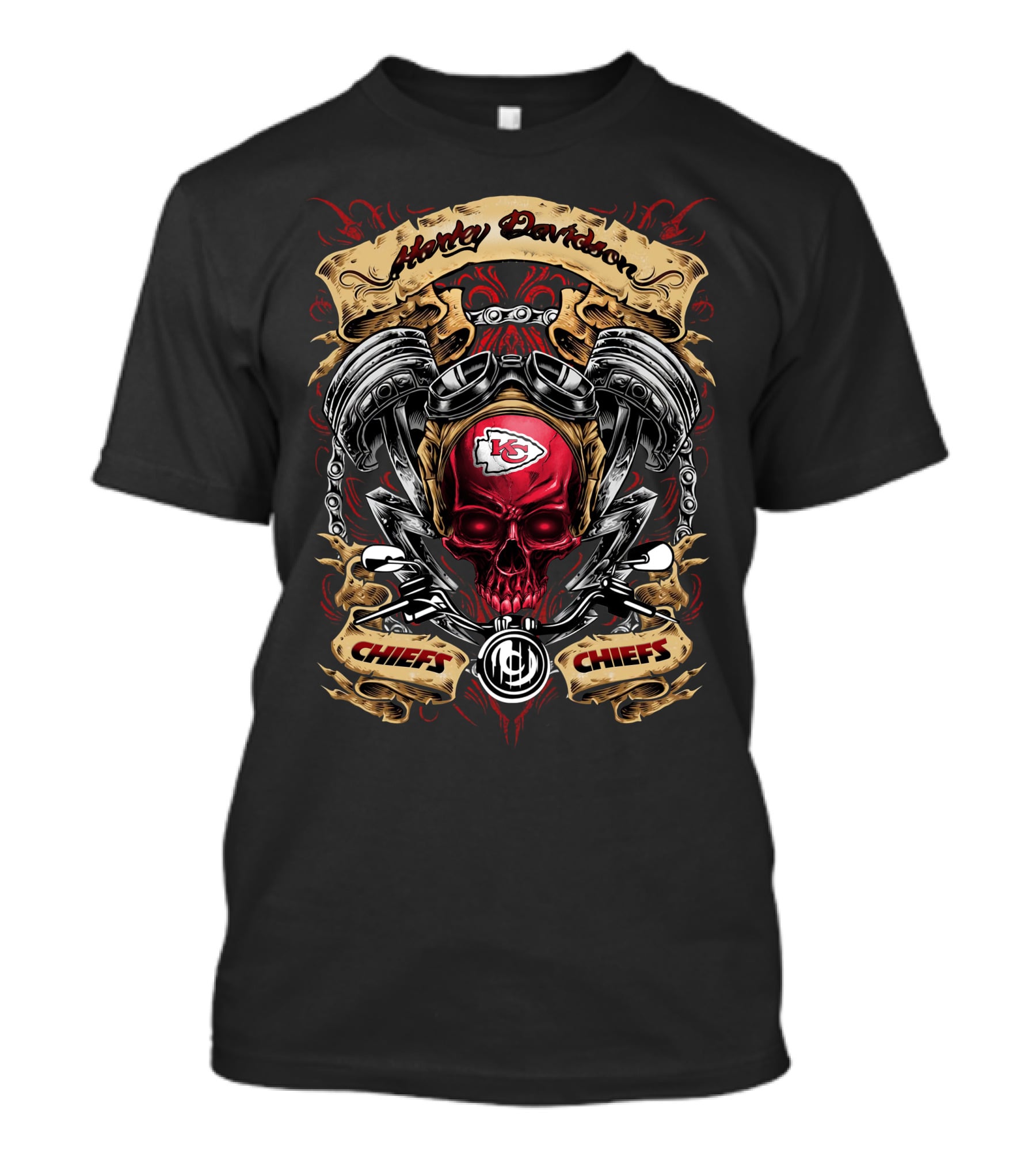 Harley Davidson Kansas City Chiefs Nfl Chiefs Chiefs Skull T-Shirt