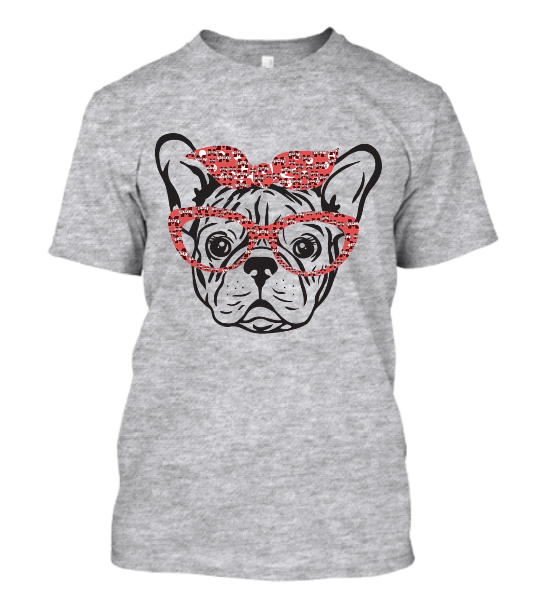 Mississippi State Bulldogs Bulldog With Bow And Glasses T-Shirt