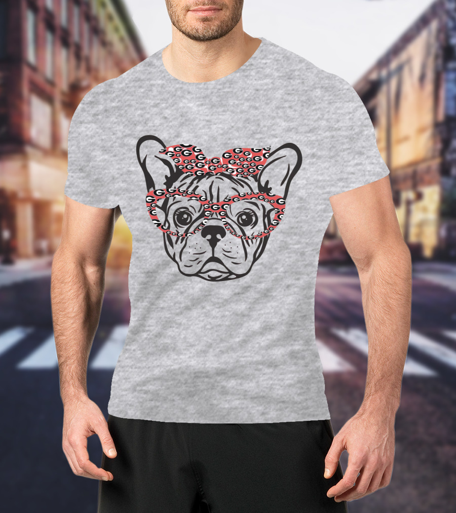 Bulldog Georgia Bulldogs G Pattern Glasses T-Shirt