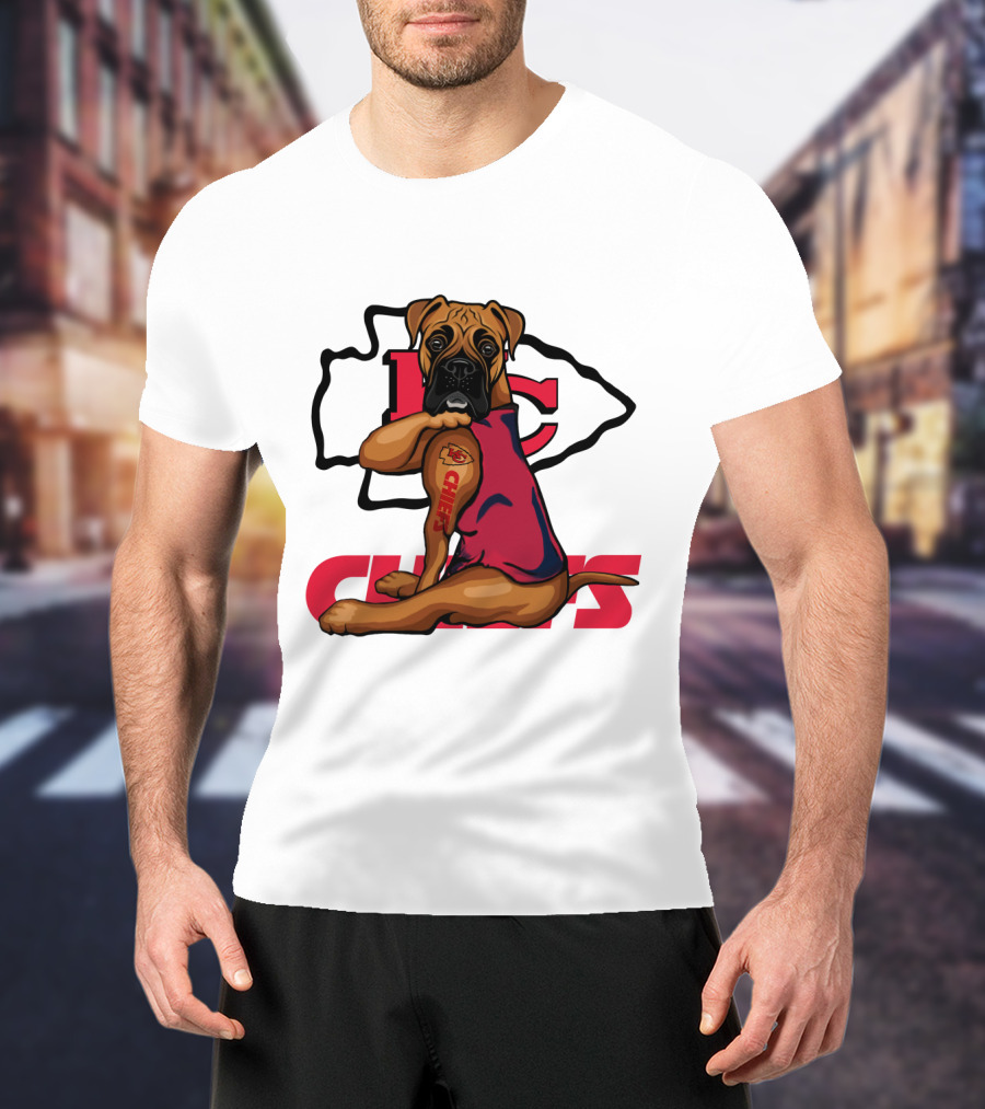 Kc Chiefs Boxer Tattoo Nfl Fan Dog T-Shirt