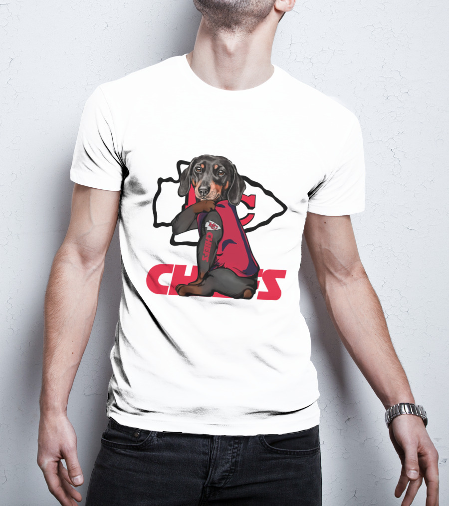 Chiefs Dachshunds Nfl Kansas City Fan Poised Mascot T-Shirt