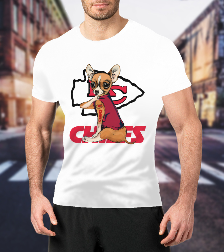 Chihuahua Chiefs Nfl Football Fan Team Spirit T-Shirt