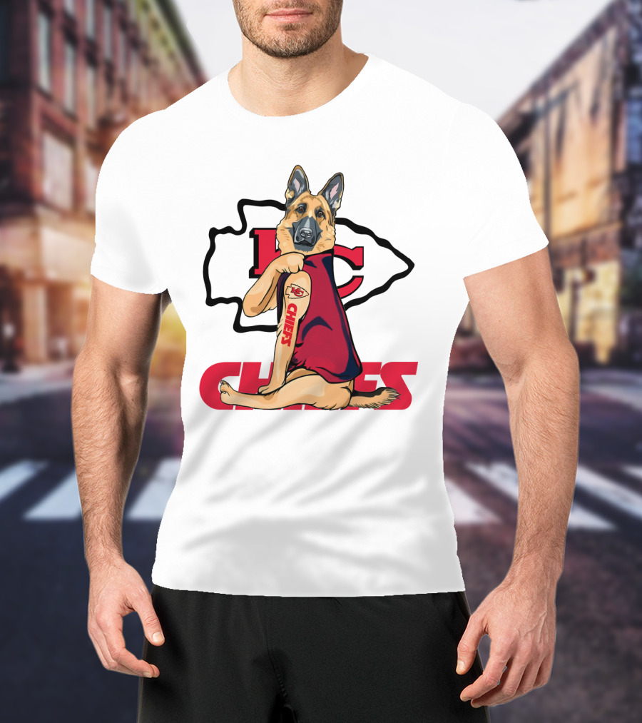 KC Chiefs German Shepherd Fan T-Shirt