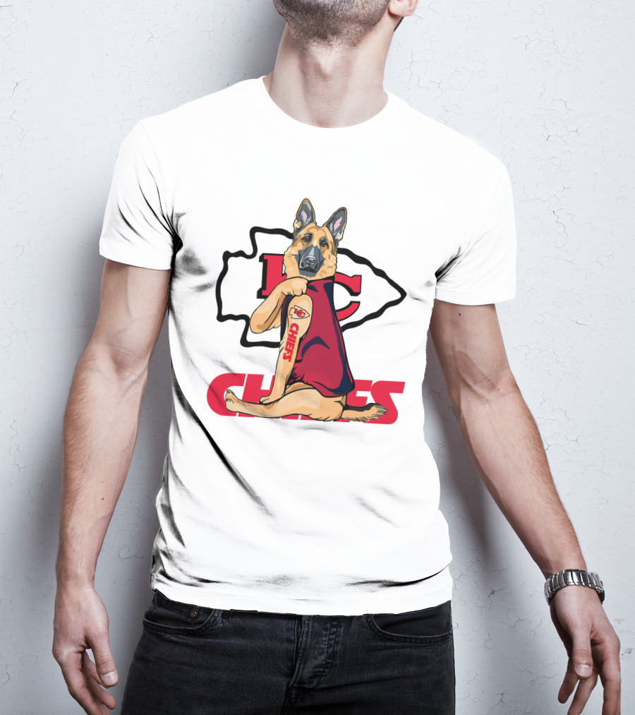 KC Chiefs German Shepherd Fan T-Shirt