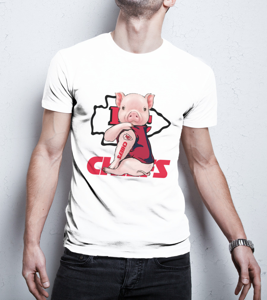Kansas City Chiefs Pig Drawing T-Shirt