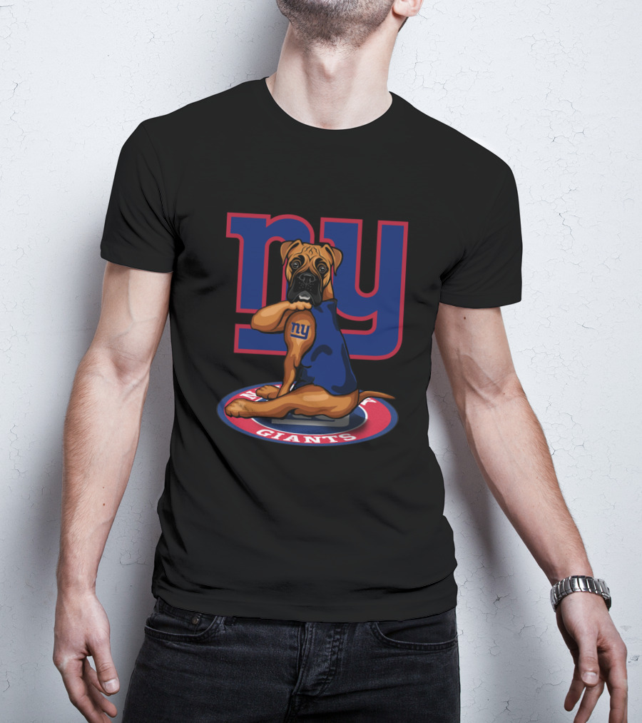 Ny Giants Boxer Dog T-Shirt