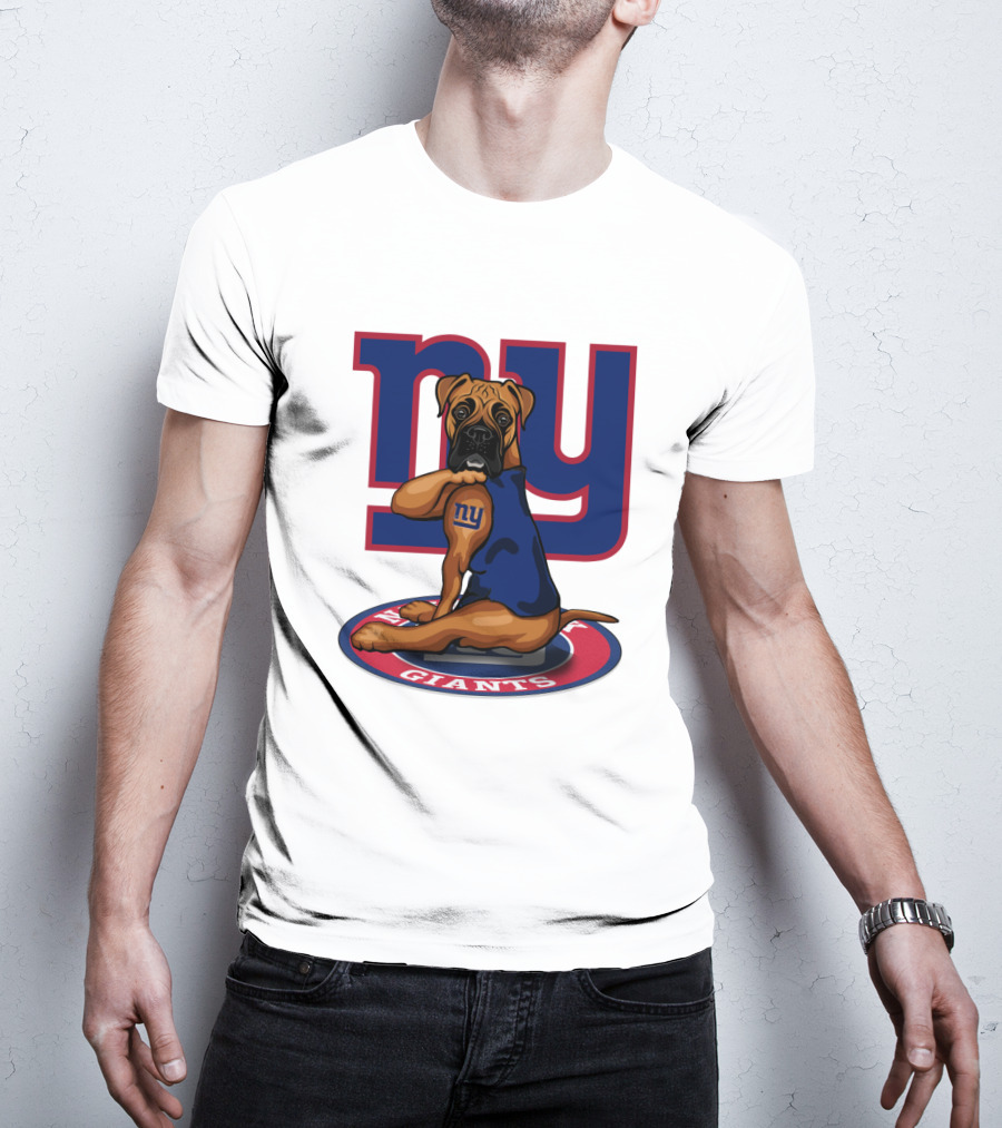 NY Giants Boxer Dog T-Shirt
