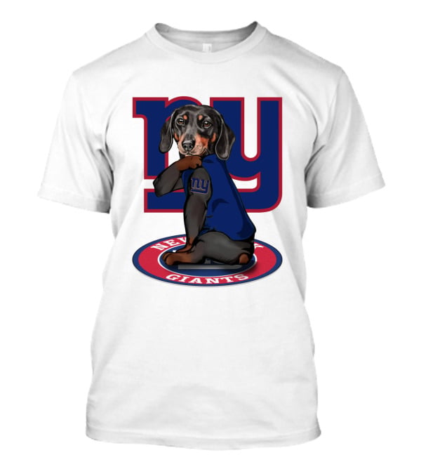 New York Giants Dachshunds NFL Team T-Shirt