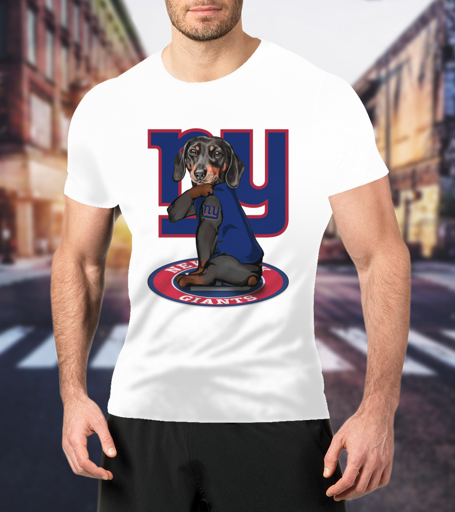 New York Giants Dachshunds NFL Team T-Shirt