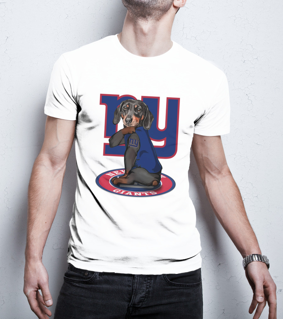 New York Giants Dachshunds NFL Team T-Shirt