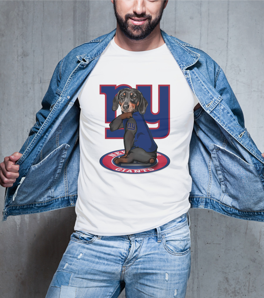 New York Giants Dachshunds NFL Team T-Shirt