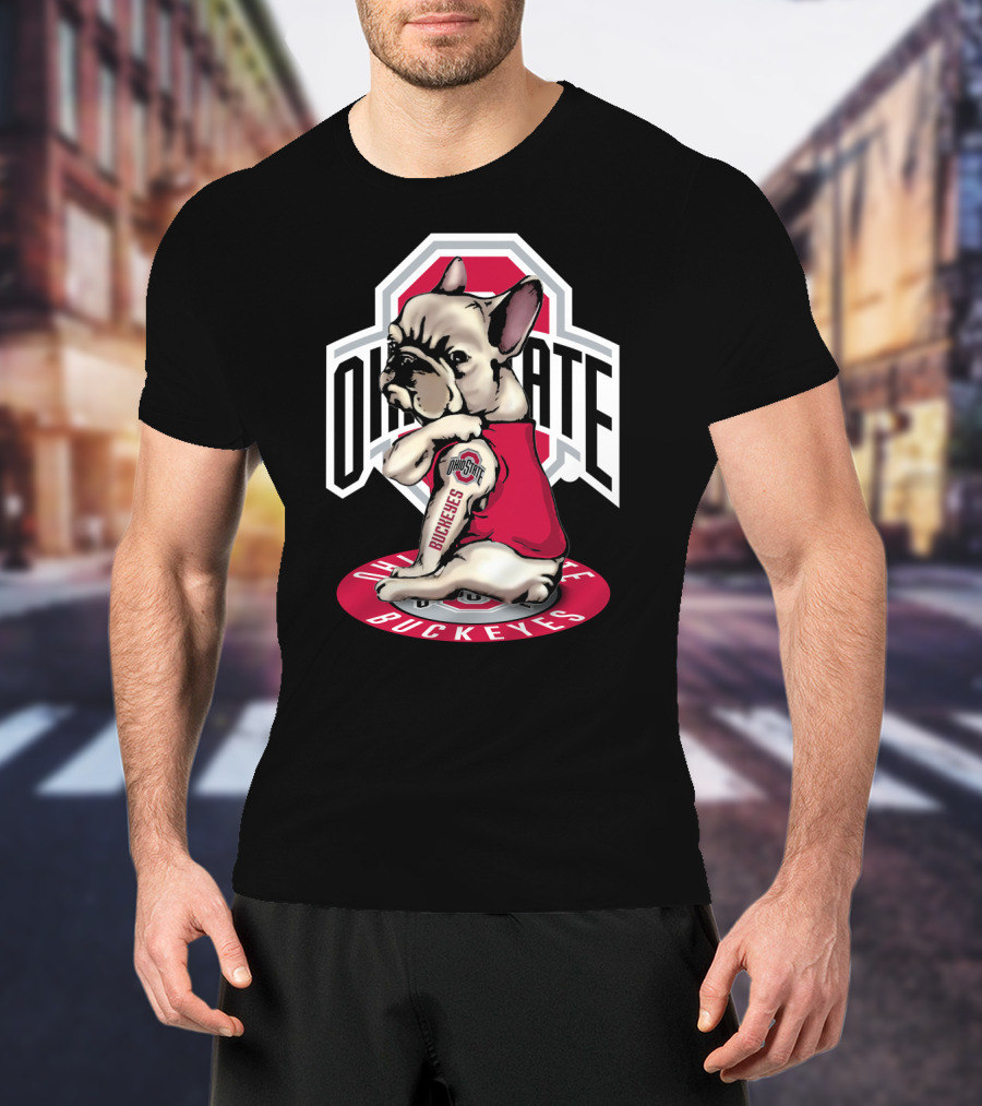 Ohio State Buckeyes French Bulldog T-Shirt