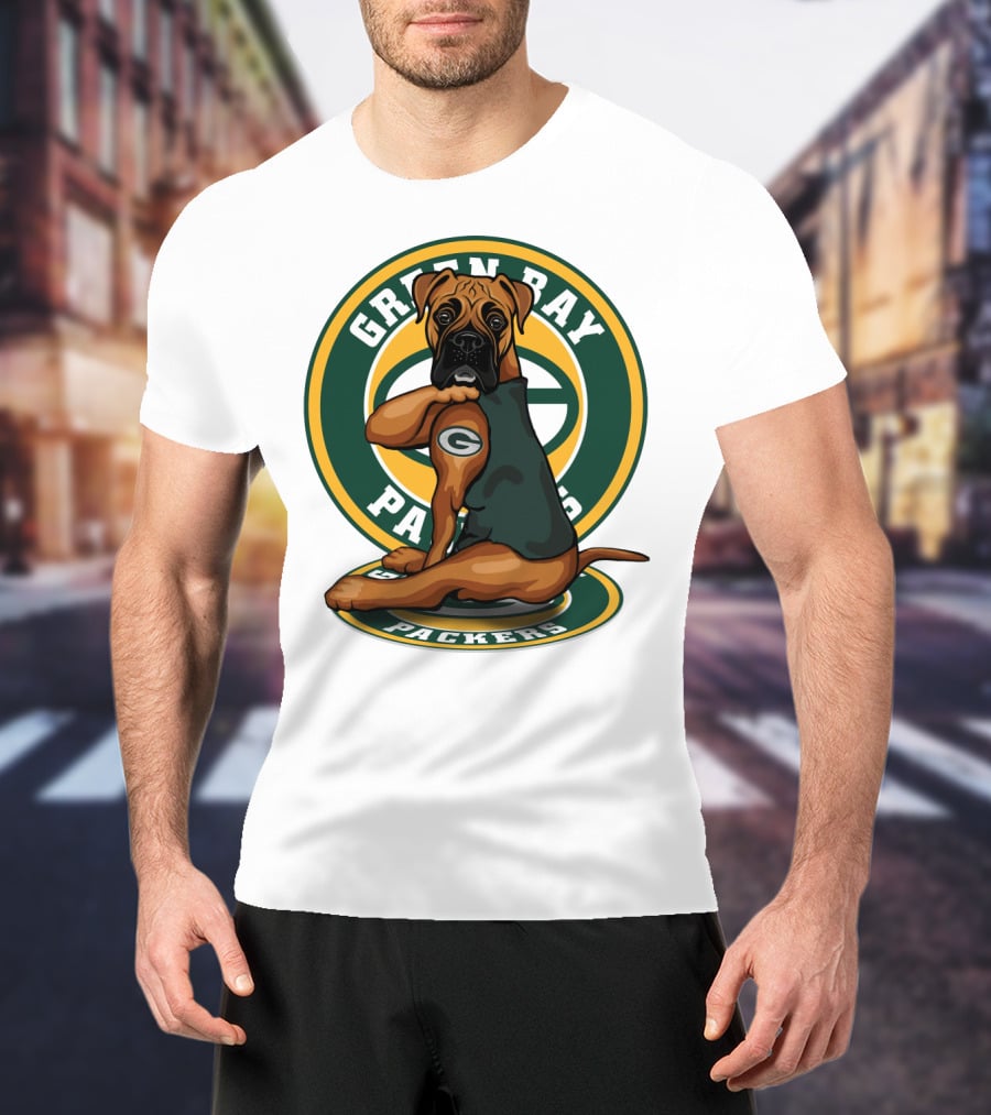Green Bay Packers Boxer Dog T-Shirt
