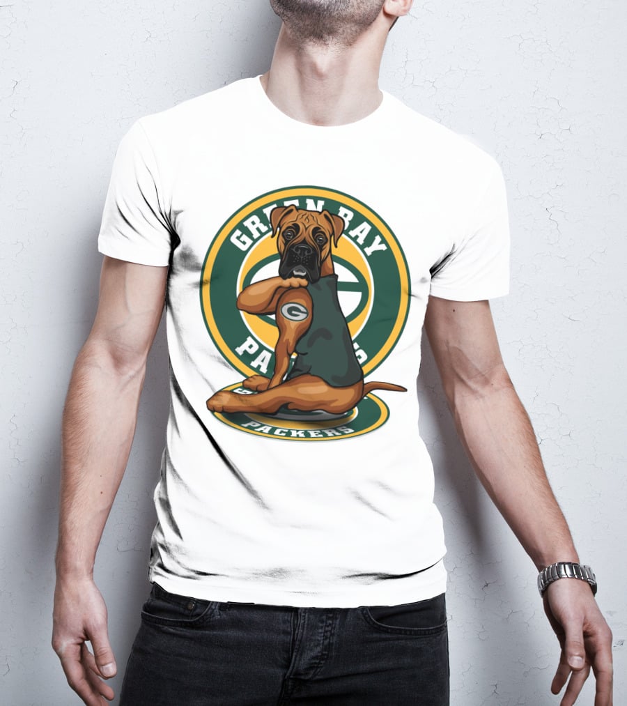 Green Bay Packers Boxer Dog T-Shirt