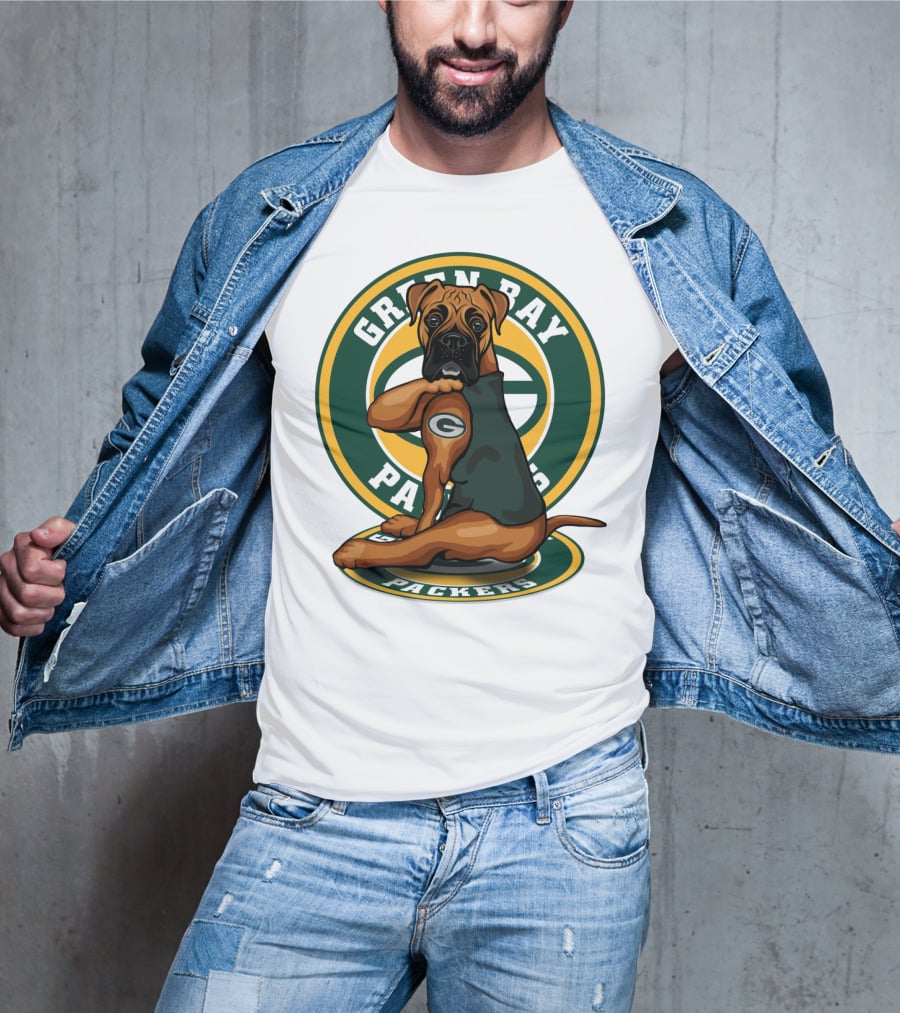 Green Bay Packers Boxer Dog T-Shirt