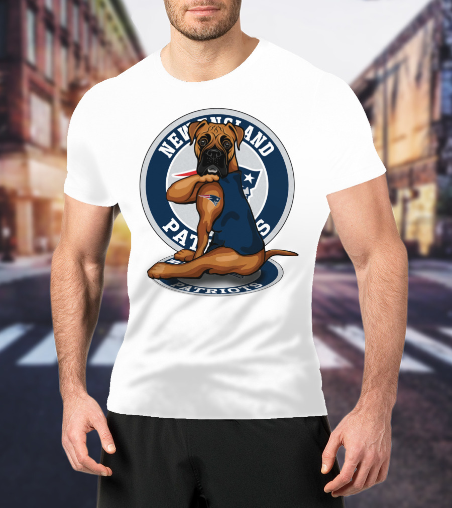 New England Patriots Boxer Dog T-Shirt