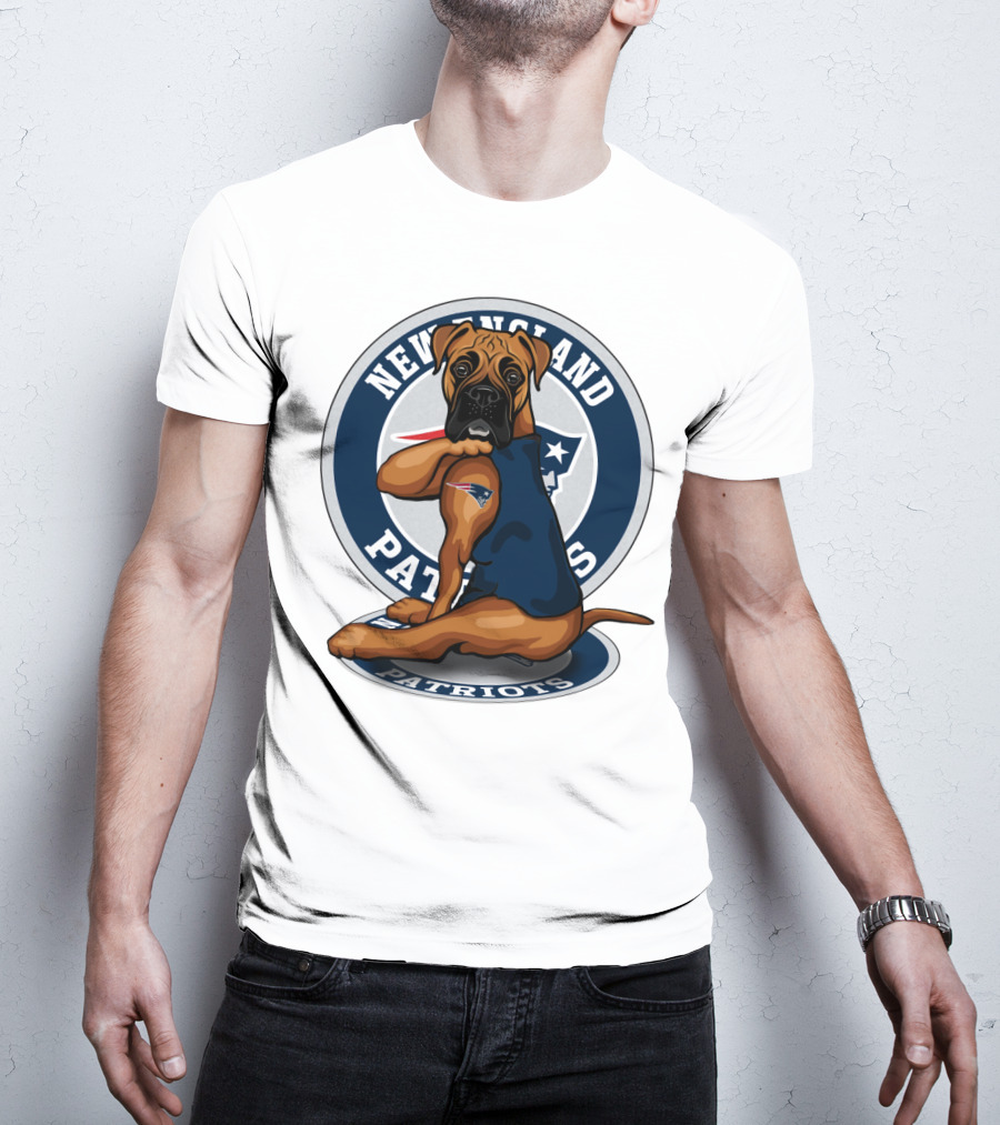 New England Patriots Boxer Dog T-Shirt