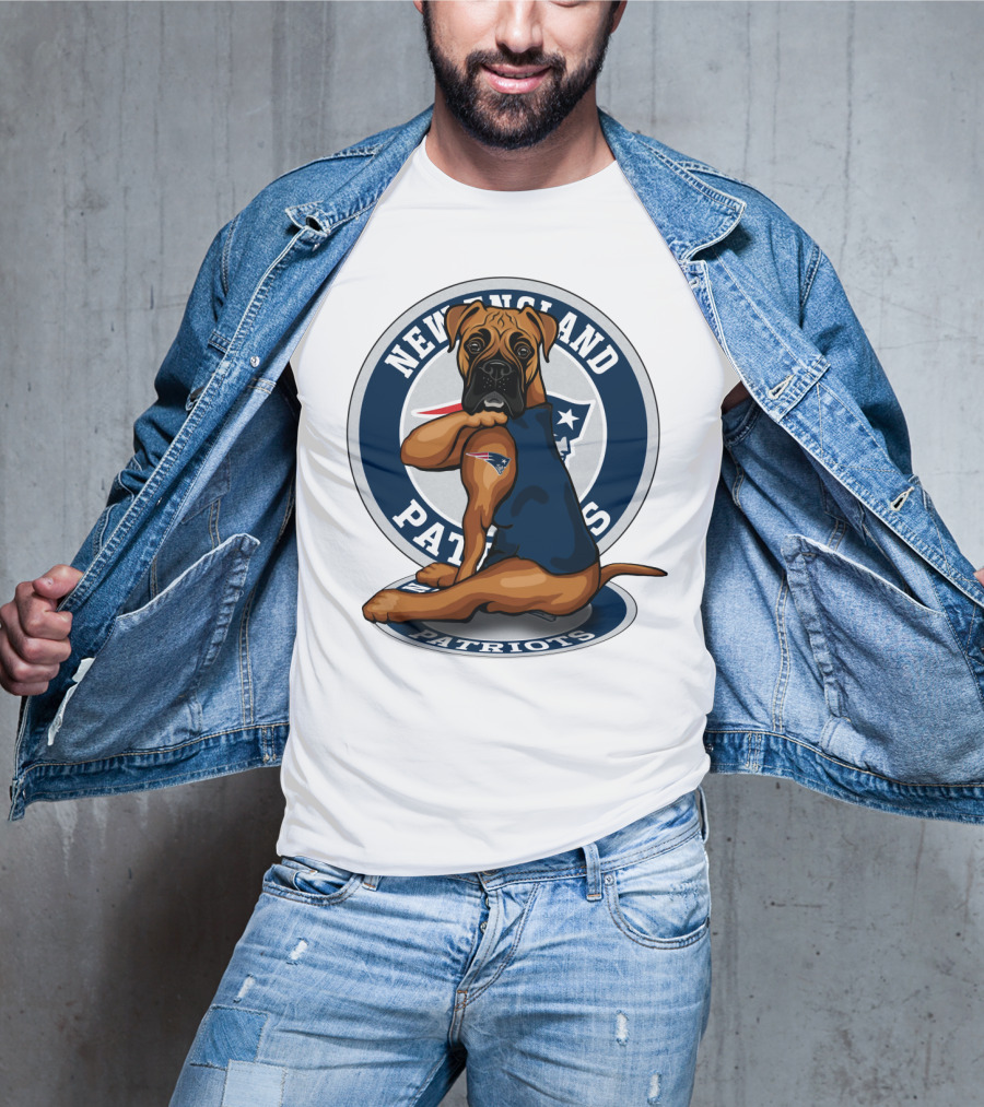 New England Patriots Boxer Dog T-Shirt
