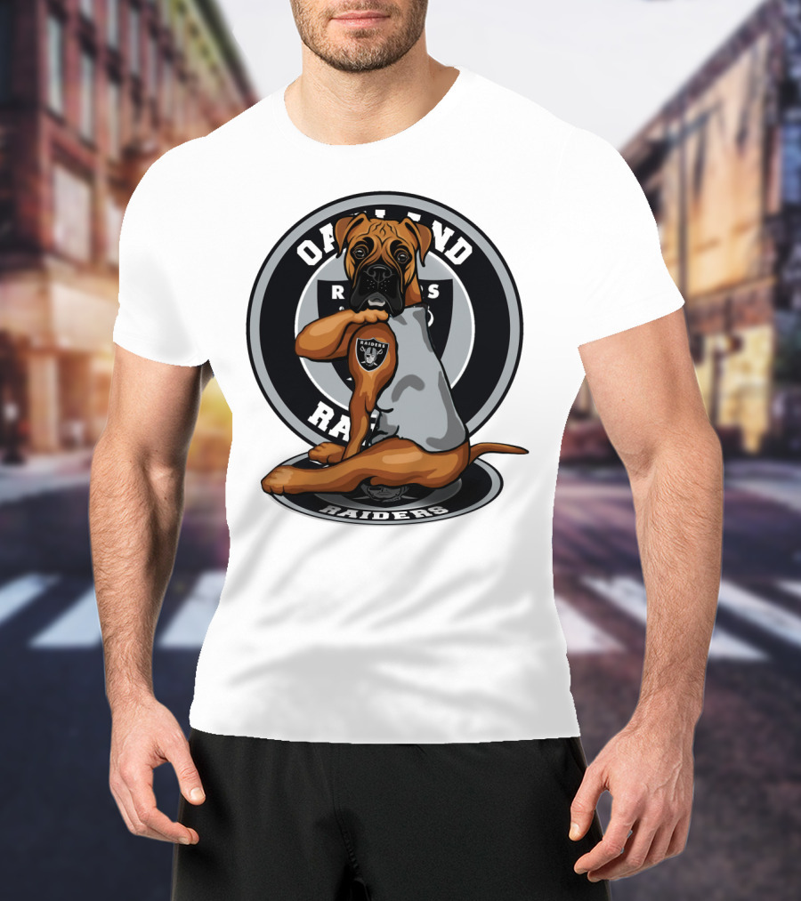 Oakland Raiders Boxer Dog T-Shirt