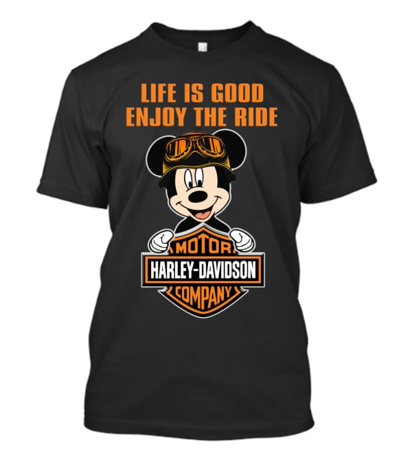 Life Is Good Enjoy The Ride Harley Davidson Mickey Moto Company T-Shirt