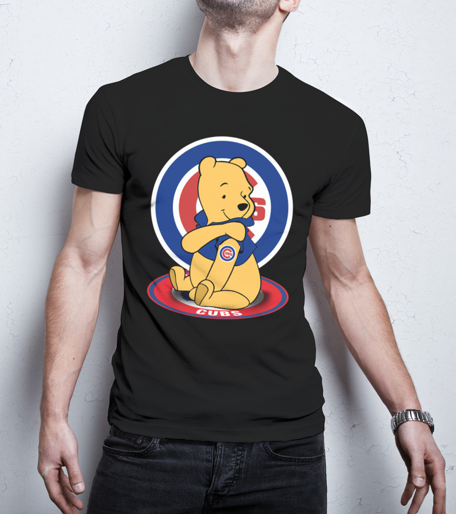 Winnie The Pooh Cubs Logo Baseball Fan Crossover T-Shirt