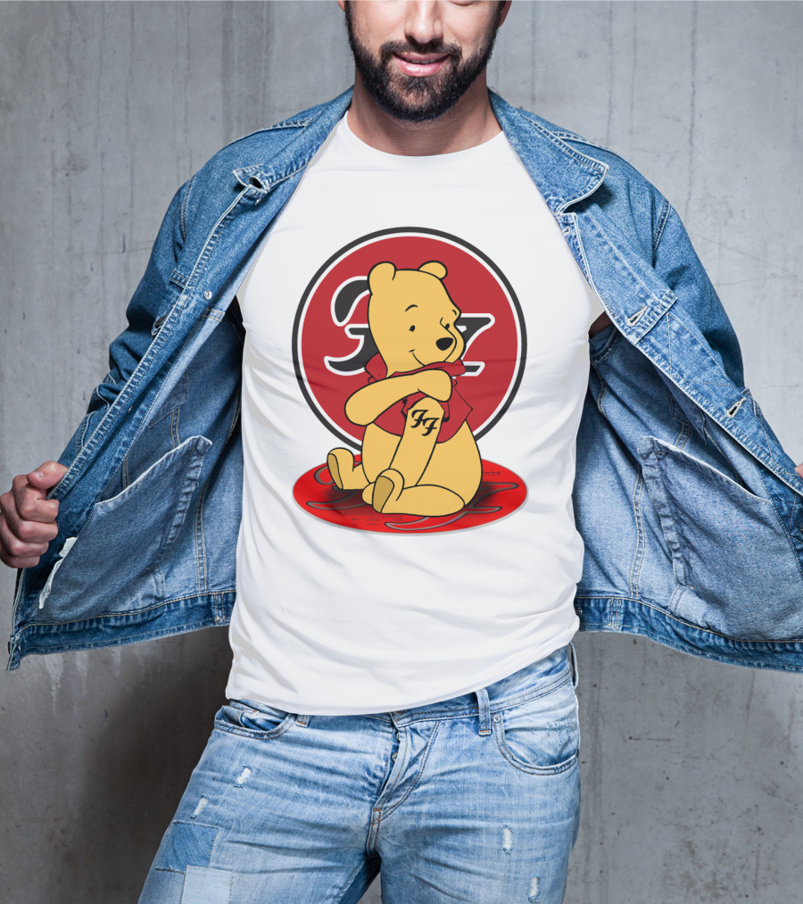 Pooh Bear Foo Fighters Logo Crossover T-Shirt