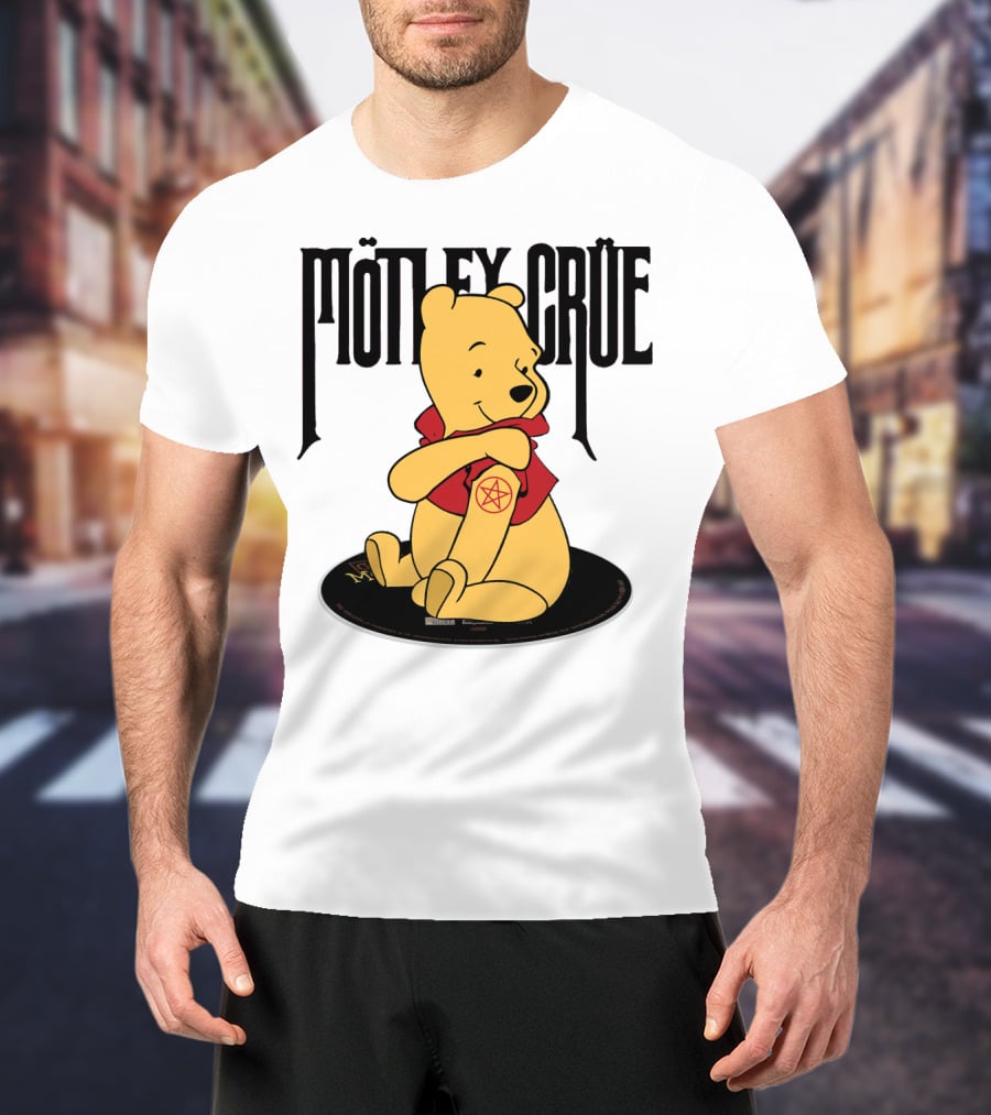 Mötley Crüe Pooh Bear Pentagram Tattoo T-Shirt