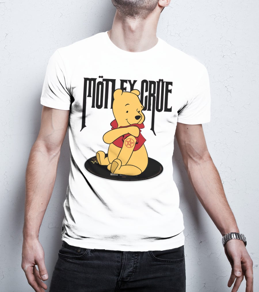Mötley Crüe Pooh Bear Pentagram Tattoo T-Shirt