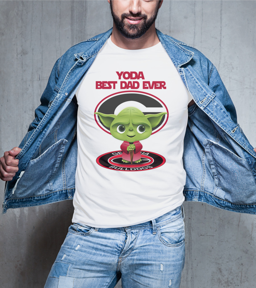 Yoda Best Dad Ever Georgia Bulldogs T-Shirt