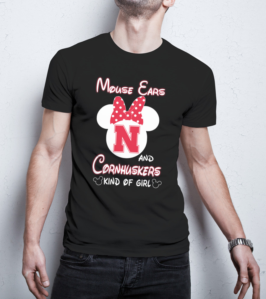Mouse Ears And Cornhuskers Kind Of Girl Minnie Nebraska T-Shirt