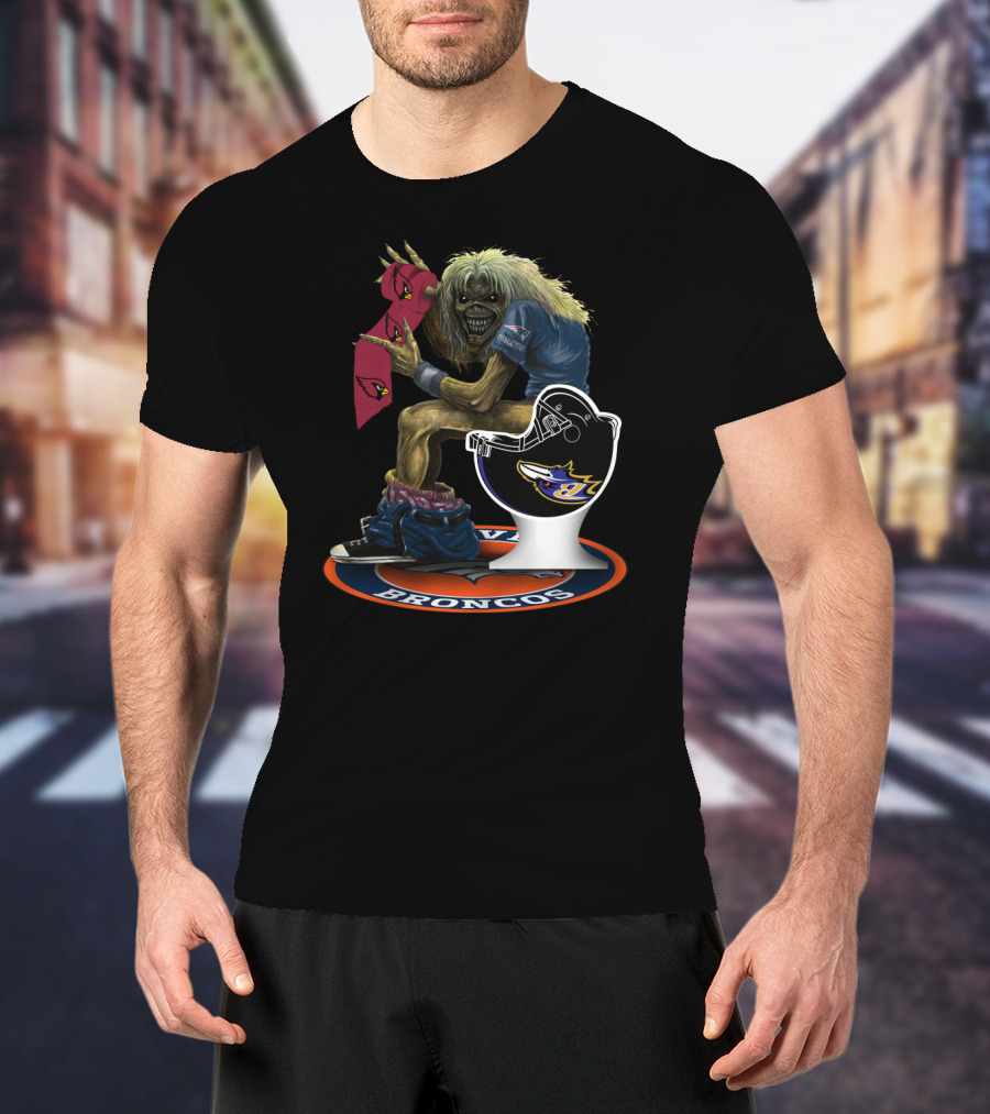 Broncos And Cardinals Crossover With Iconic Metal Mascot T-Shirt