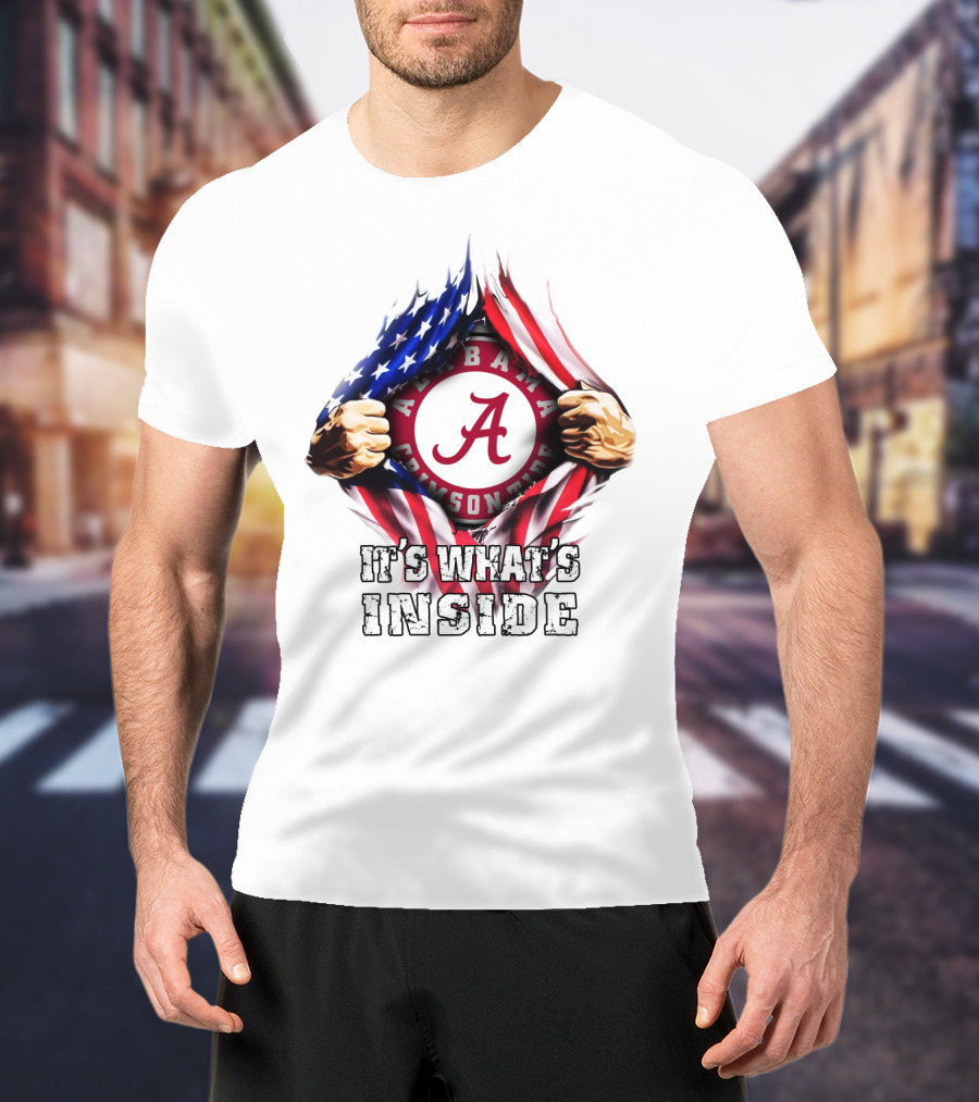 Alabama Crimson Tide It's What's Inside American Flag T-Shirt