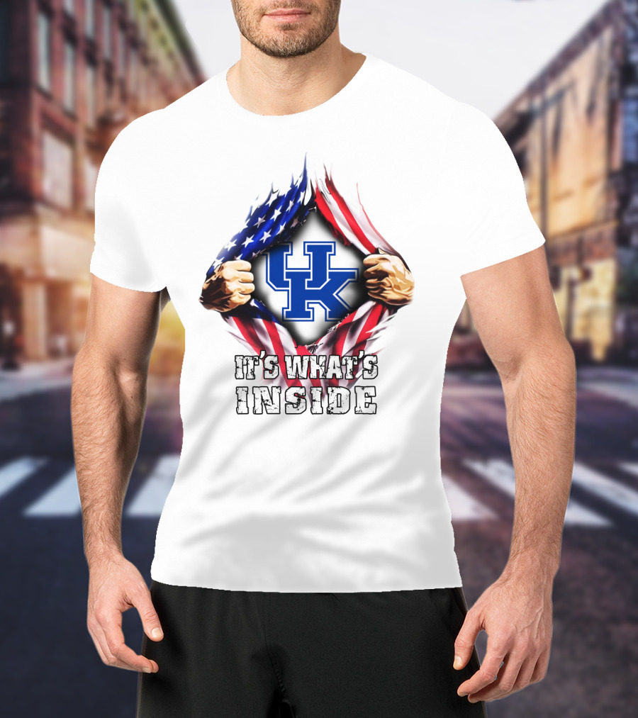 Uk Logo American Flag It's What's Inside T-Shirt