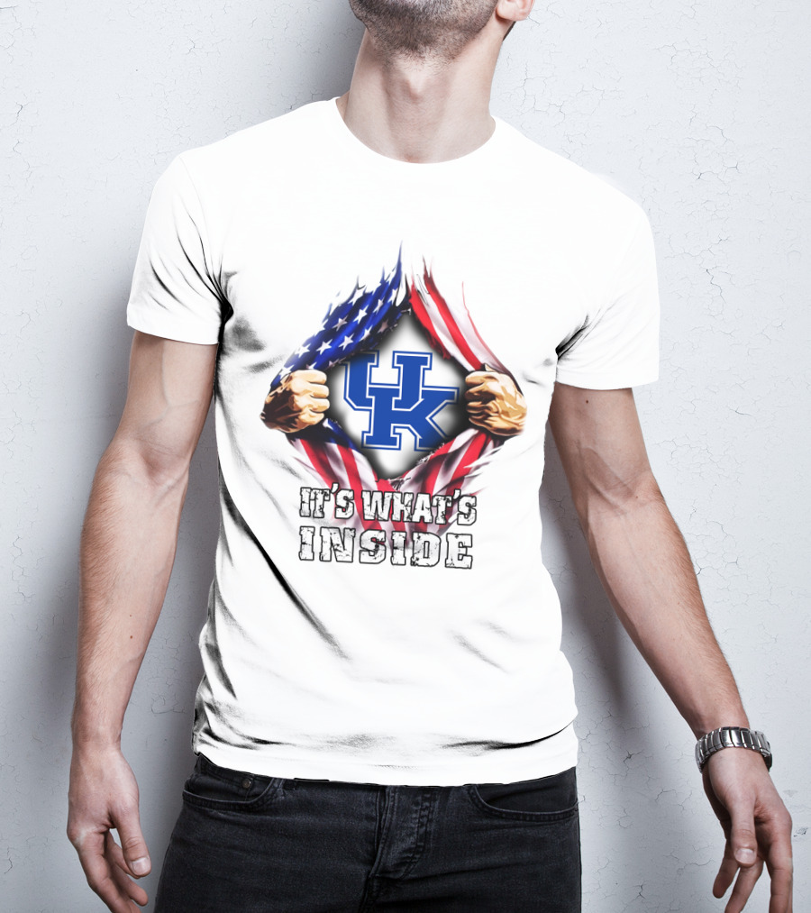 Uk Logo American Flag It's What's Inside T-Shirt