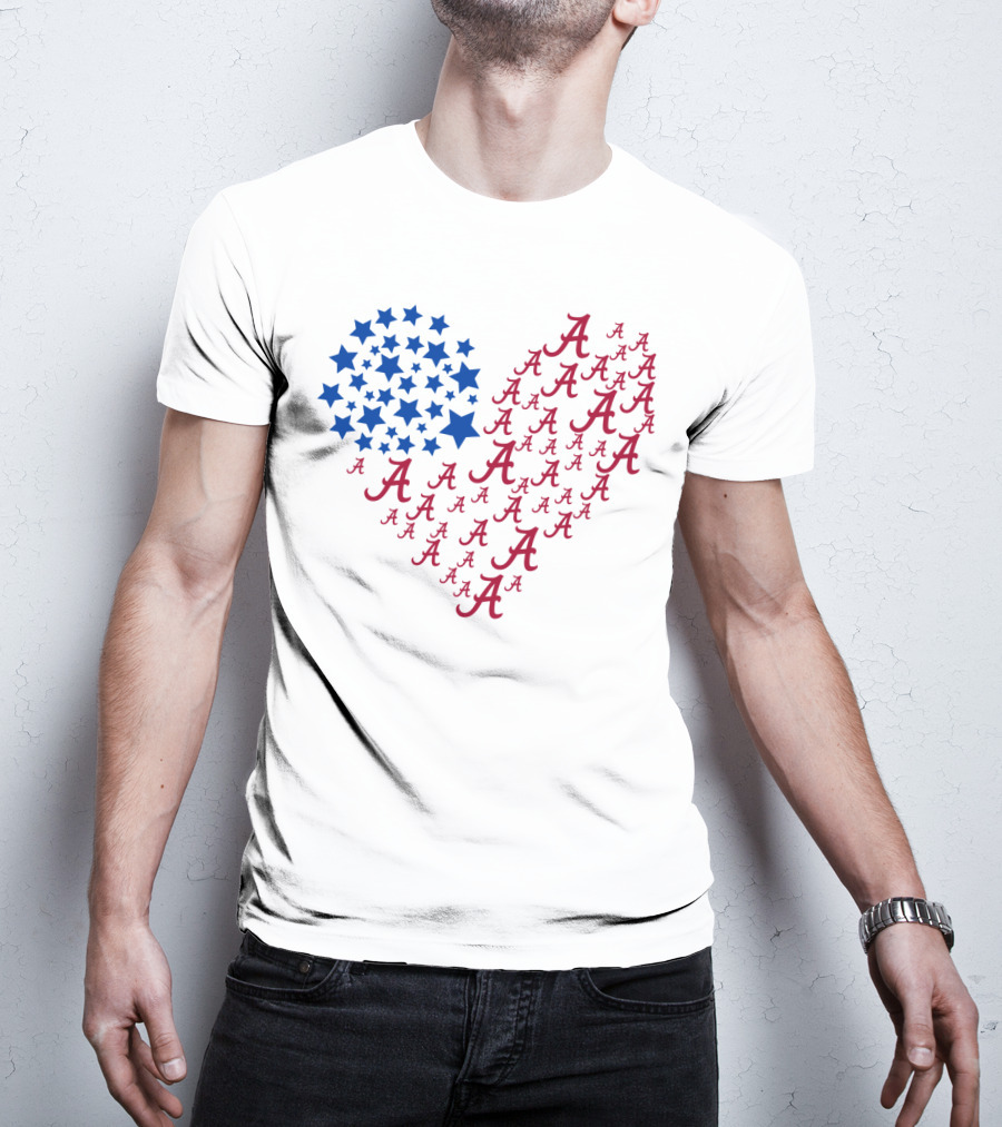 Heartflag Alabama Stars Red Blue T-Shirt