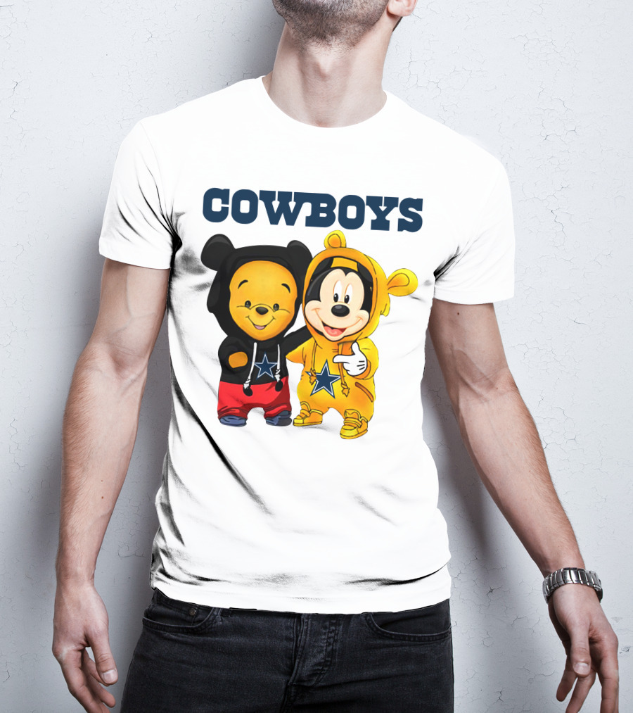 Cowboys Pooh Mickey Stars T-Shirt