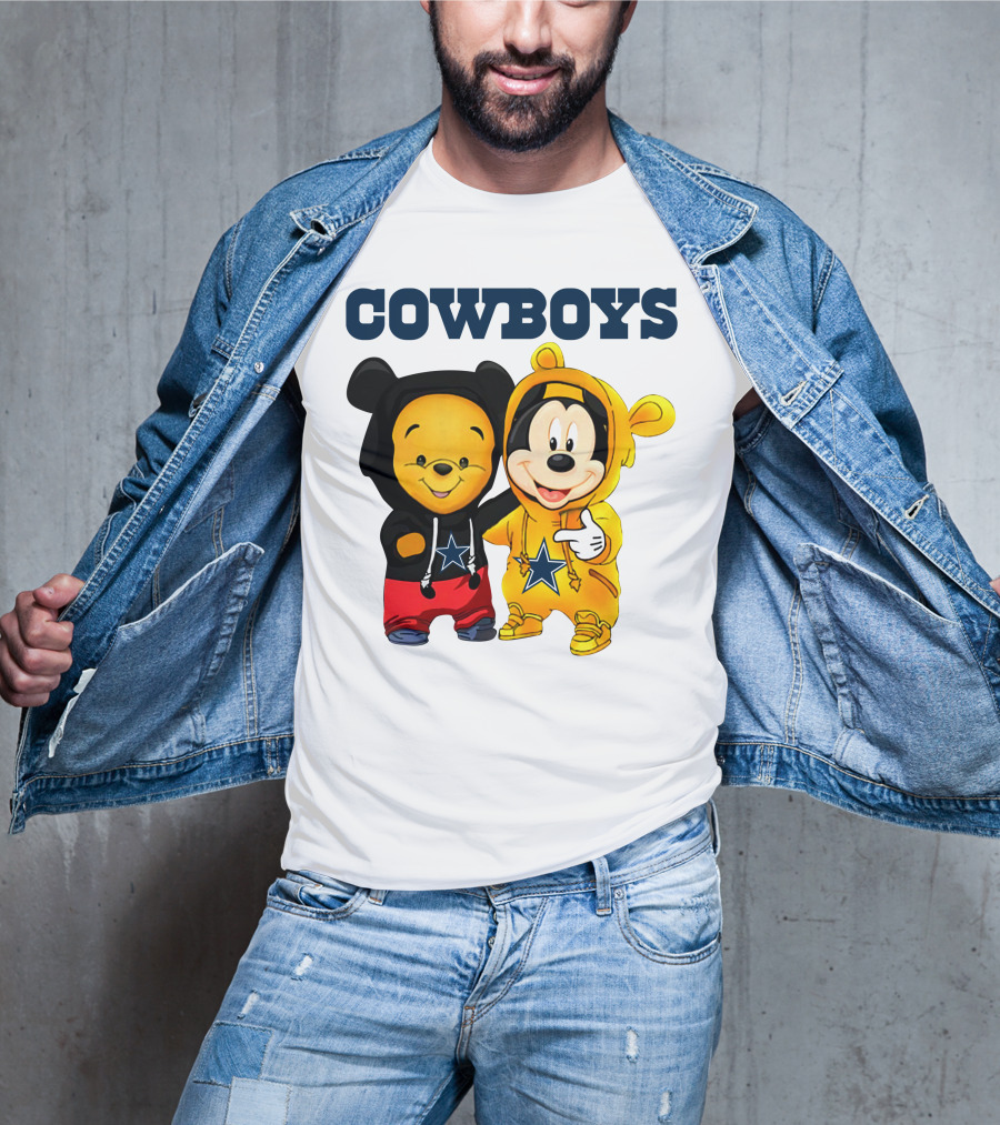 Cowboys Pooh Mickey Stars T-Shirt